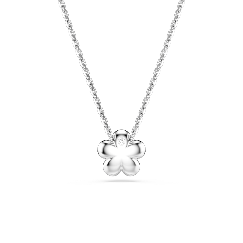 ariana grande x swarovski pendant  round cut  flower  white  rhodium plated