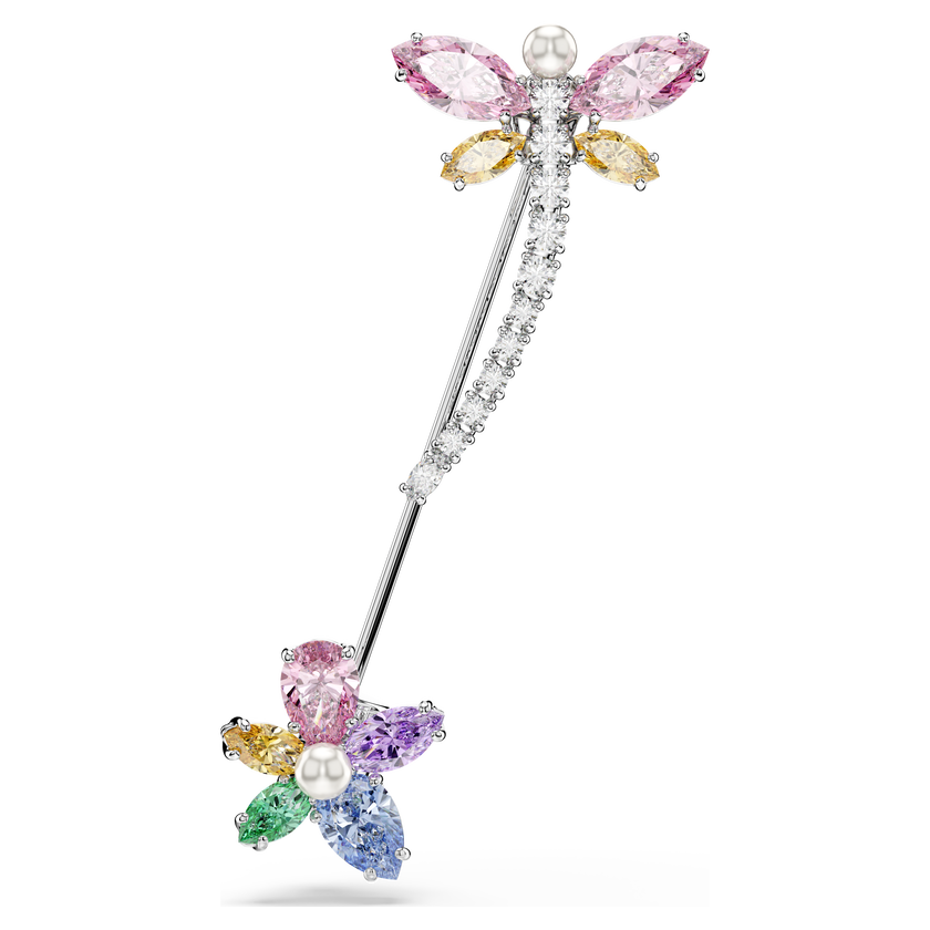 ariana grande x swarovski brooch  mixed cuts  dragonfly  multicolored  rhodium plated