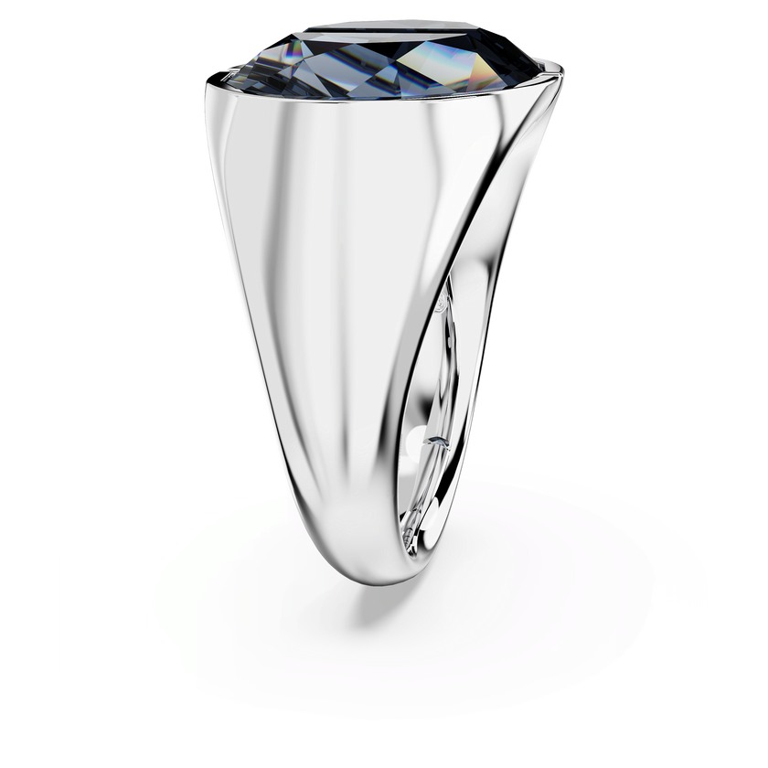 swarovski lucent cocktail ring  gray  rhodium plated