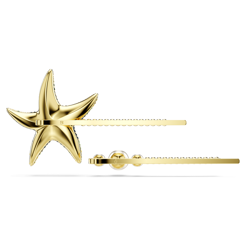 swarovski idyllia hair pin  set  2   crystal pearls  starfish  multicolored  rhodium plated