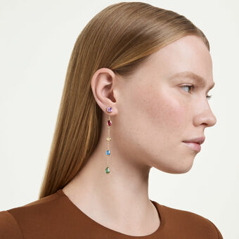 swarovski أقراط متدلية imber، قطع متنوع، ألوان متعددة، لمسة نهائية من الذهب عيار 18 قيراط
