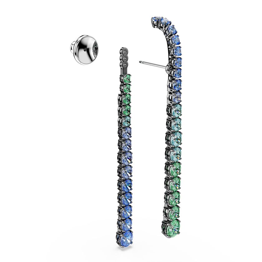 swarovski أقراط متدلية matrix، قطع مستدير متدرج، ألوان متعددة، طلاء روثينيوم