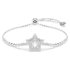 swarovski sublima bracelet  round cut  star  white  rhodium plated