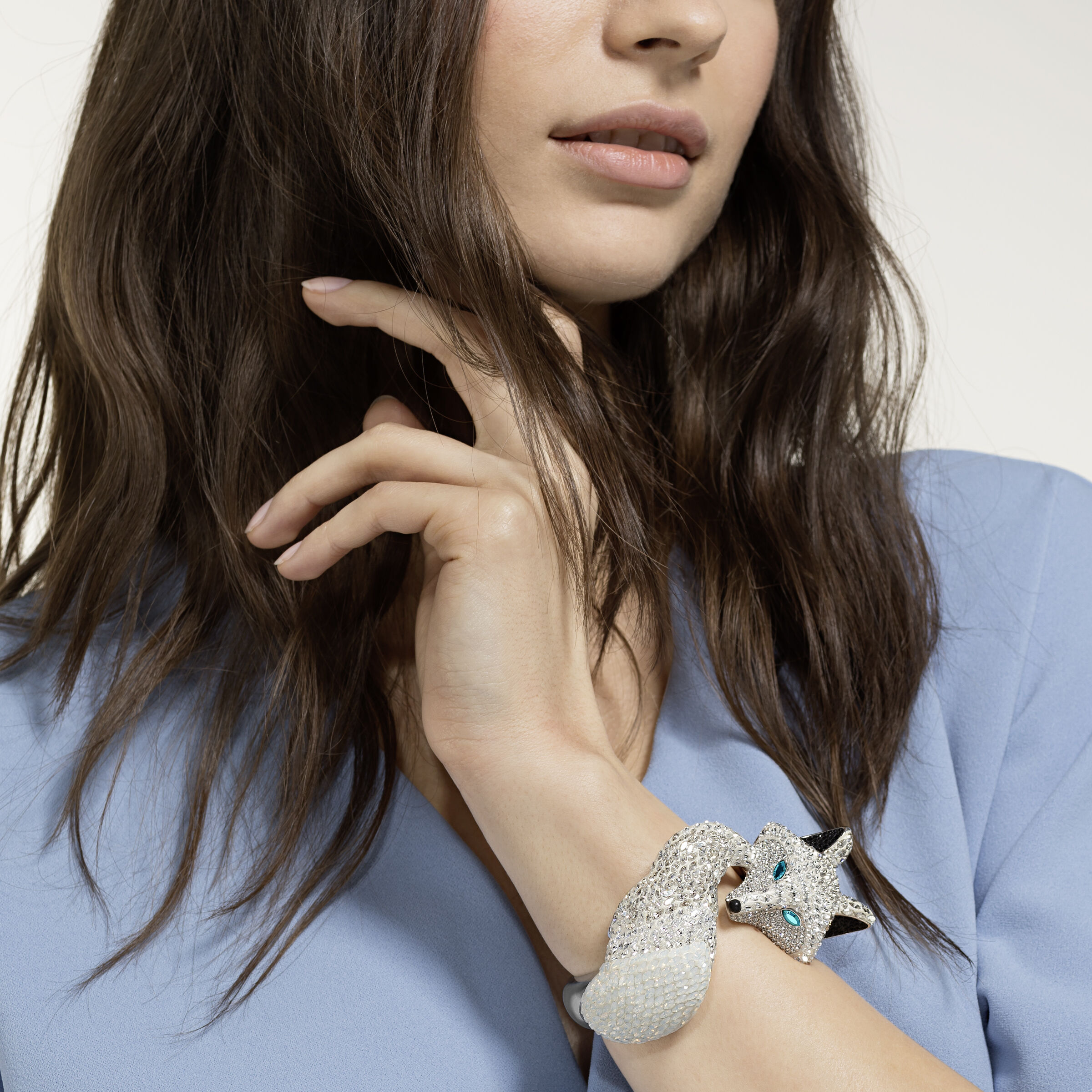 Buy Swarovski Polar Bestiary Cuff, Multi-colored, Rhodium plated
