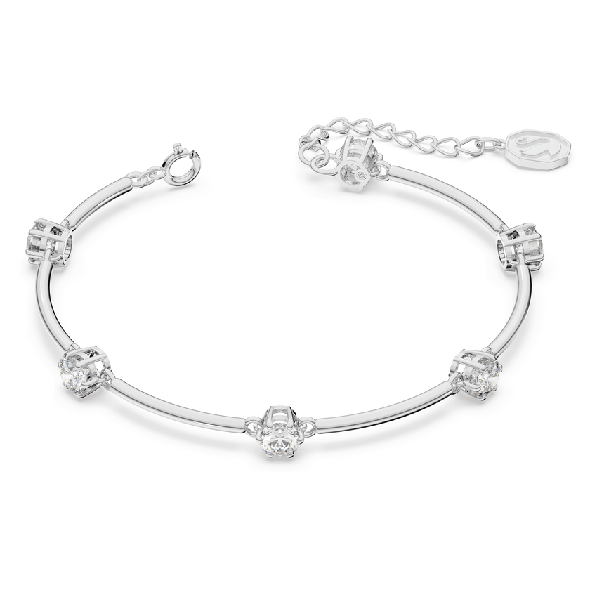 swarovski constella bangle  round cut  white  rhodium plated