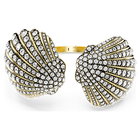 Idyllia bangle, Shell, White, Gold-tone plated