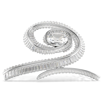 مشبك شعر ariana grande x swarovski، لؤلؤة كريستال، قطع باغيت، لون أبيض، طلاء روديوم