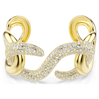 swarovski dextera cuff  round cut  white  gold tone plated