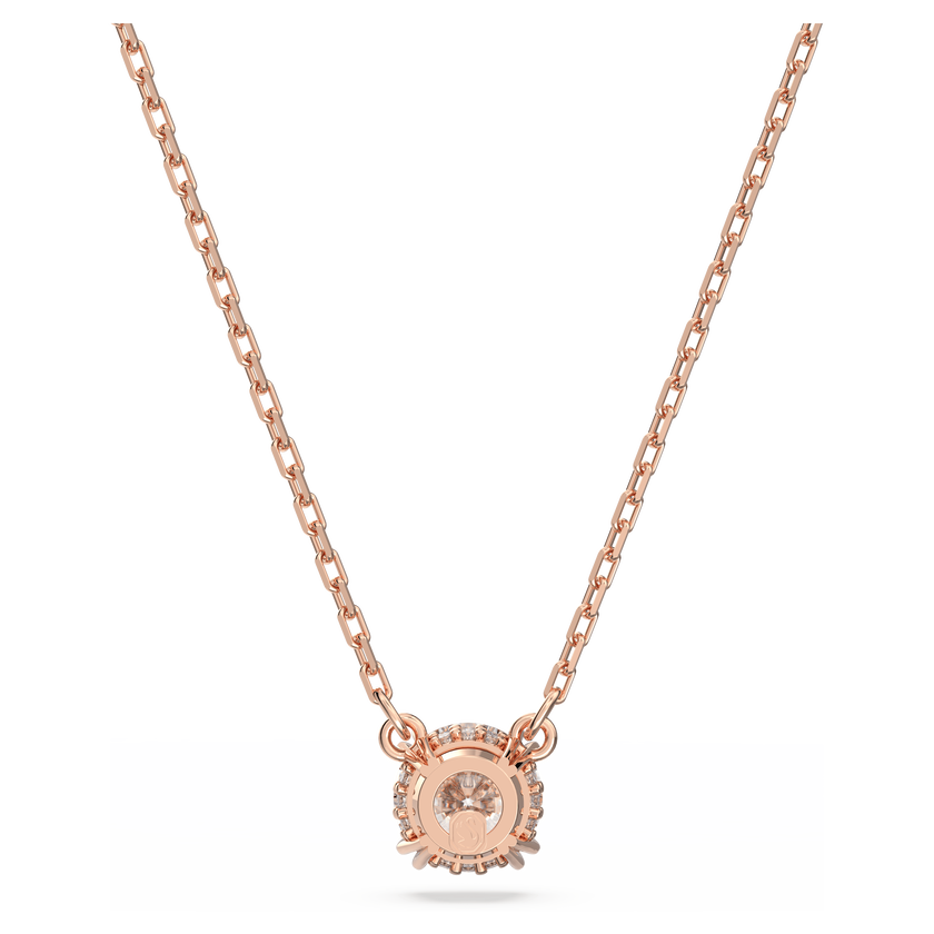 swarovski stilla pendant  round cut  white  rose gold tone plated