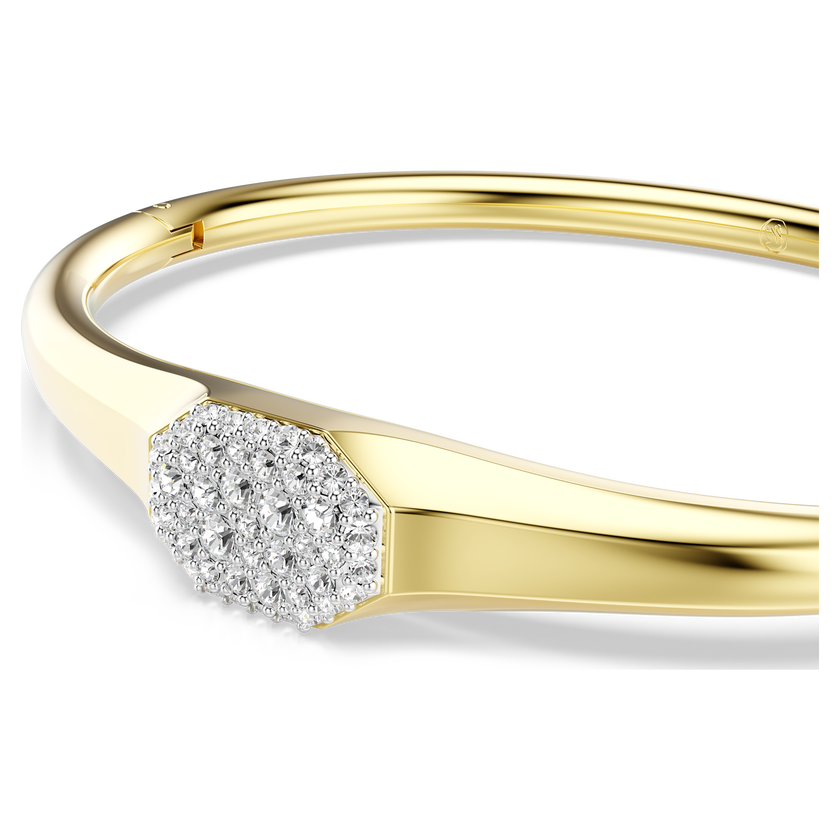 swarovski dextera bangle  round cut  white  gold tone plated