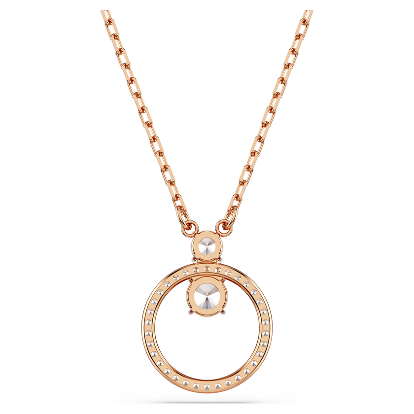 swarovski constella pendant  pav   round cut  white  rose gold tone plated