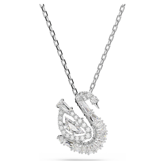 swarovski قلادة swan، قطع متنوع، شكل بجعة، لون أبيض