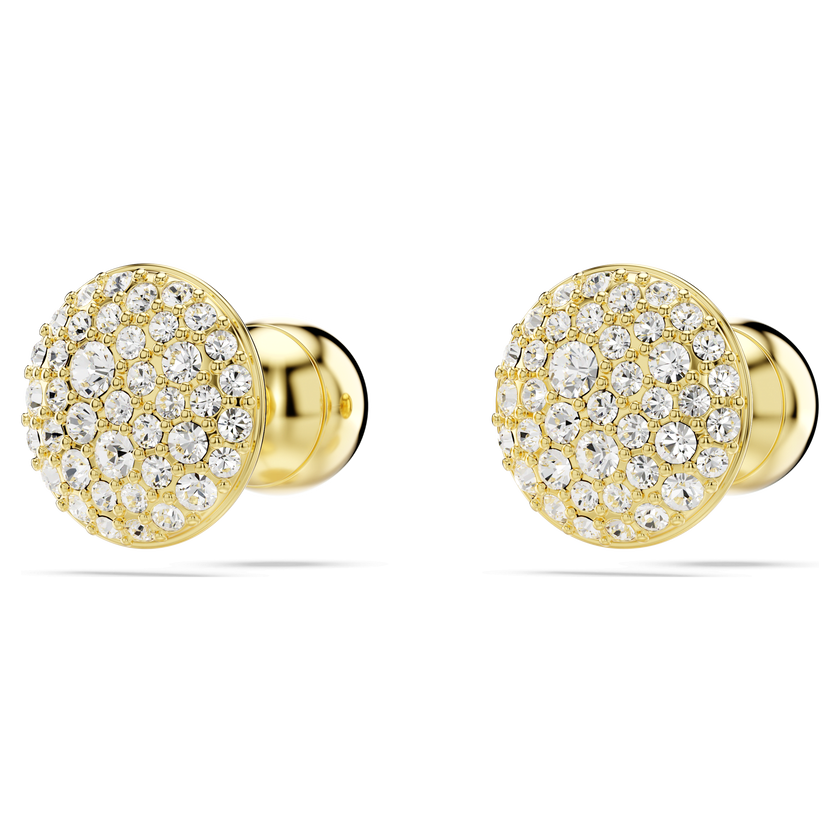 swarovski sublima stud earrings  white  gold tone plated