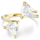 swarovski mesmera attract open ring  heart cut  pav   heart  white  gold tone plated