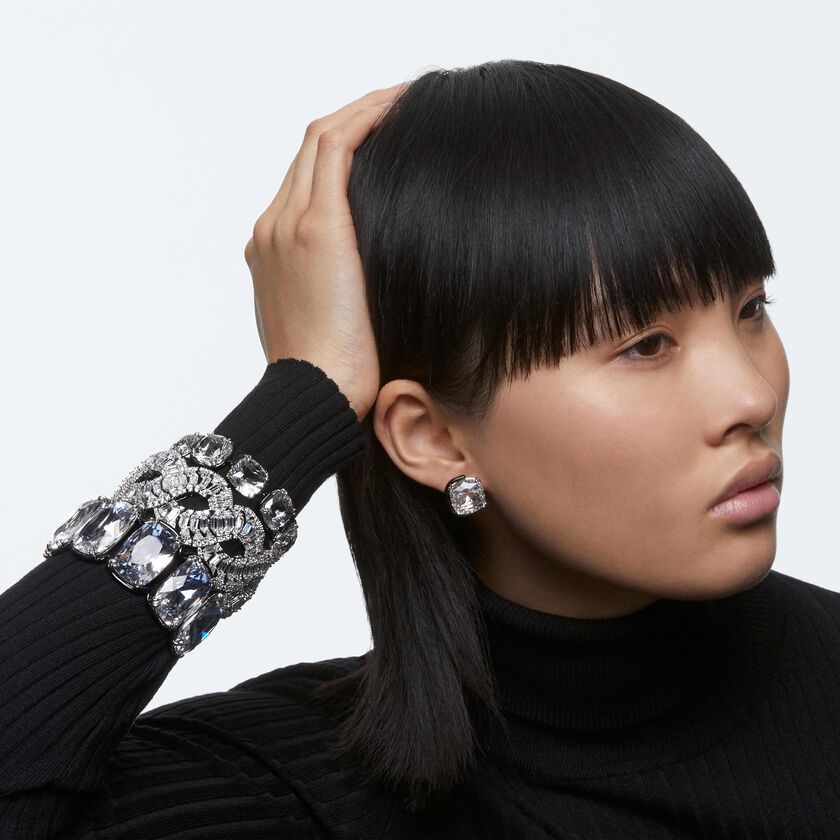 swarovski harmonia bracelet  cushion cut crystals  white  mixed metal finish