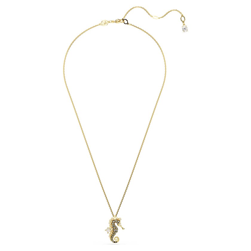 swarovski idyllia pendant  crystal pearls  seahorse  white  gold tone plated