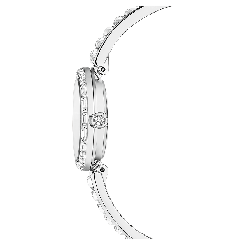 swarovski ساعة matrix bangle، صناعة سويسرية، سوار كريستال، لون أبيض، ستانلس ستيل