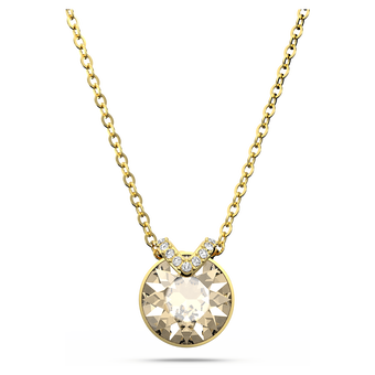 swarovski bella v pendant  round cut  gold tone  gold tone plated