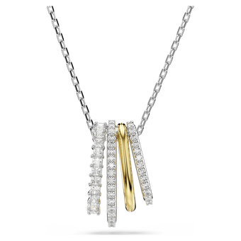 swarovski قلادة hyperbola، قطع متنوع، لون أبيض، لمسة نهائية من معادن مختلطة