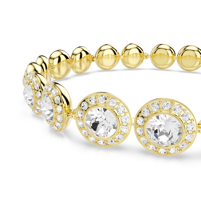 swarovski طقم una angelic، طقم من 3 قطع، قطع مُستدير، لون أبيض، لمسة نهائية من الذهب عيار 18 قيراط