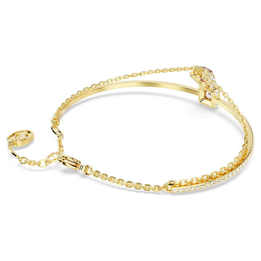 swarovski chroma bangle  heart  red  gold tone plated