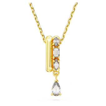 swarovski imber pendant  mixed cuts  white  gold tone plated