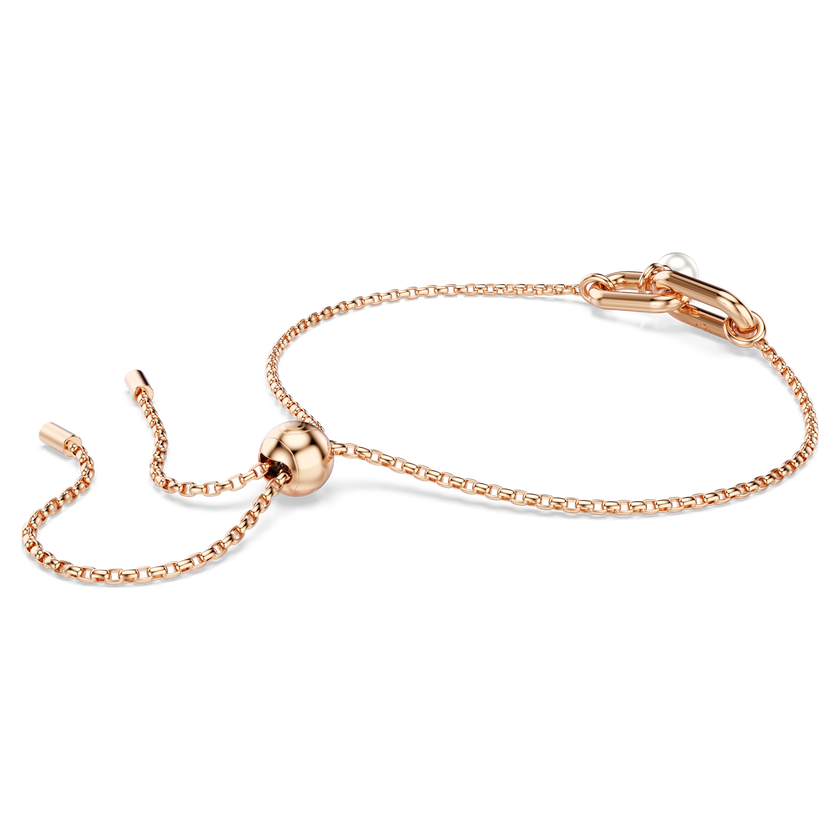 swarovski constella bracelet  crystal pearl  round cut  white  rose gold tone plated