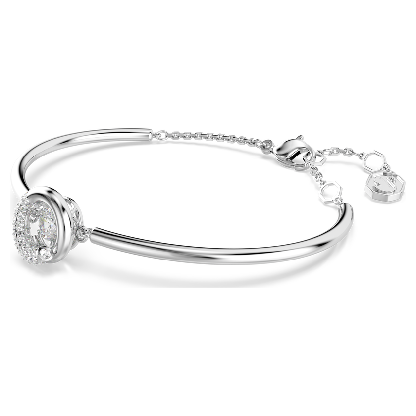swarovski dextera bangle  round cut  white  rhodium plated