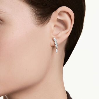 swarovski mesmera earrings  marquise cut  white  rhodium plated