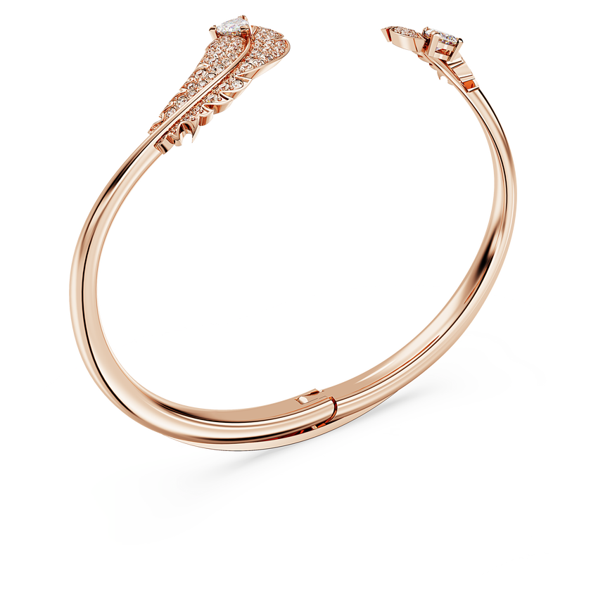 swarovski nice bangle  feather  white  rose gold tone plated