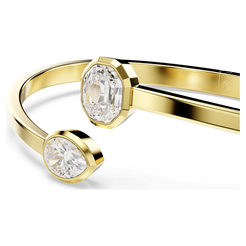 swarovski imber bangle  mixed cuts  white  gold tone plated