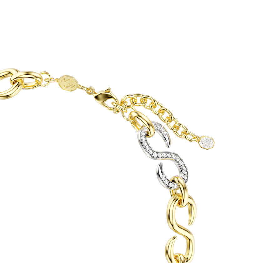 swarovski عقد dextera، قطع مُستدير، سلسلة، لون أبيض، لمسة نهائية من معادن مختلطة