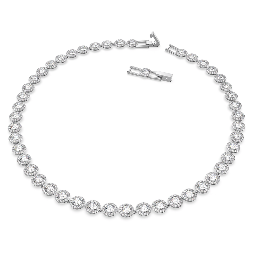 swarovski طقم una angelic، طقم من 3 قطع، قطع مُستدير، لون أبيض، طلاء روديوم