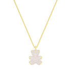 Teddy 3D Pendant, Pink, Gold Plated