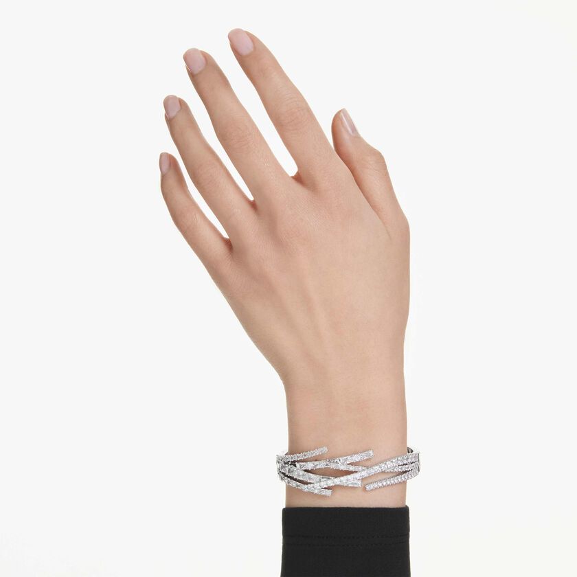 swarovski سوار matrix، قطع متنوع، لون أبيض، طلاء روديوم