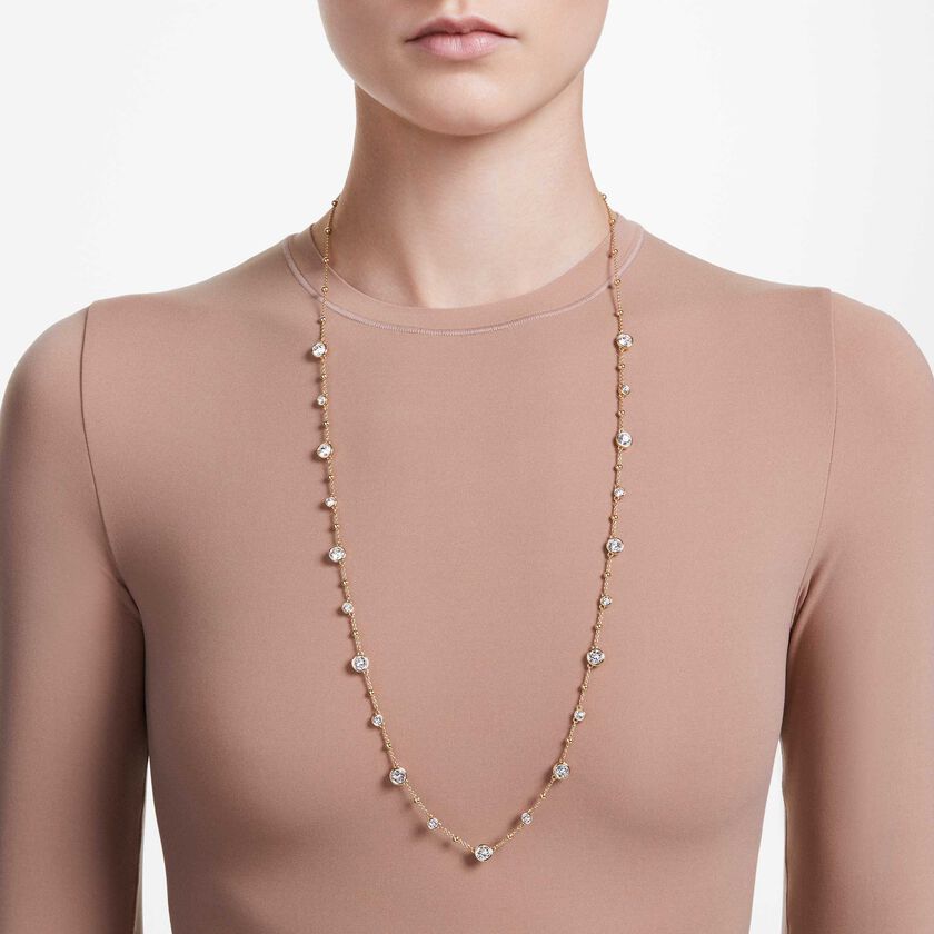 swarovski imber strandage  round cut  white  18k gold finish