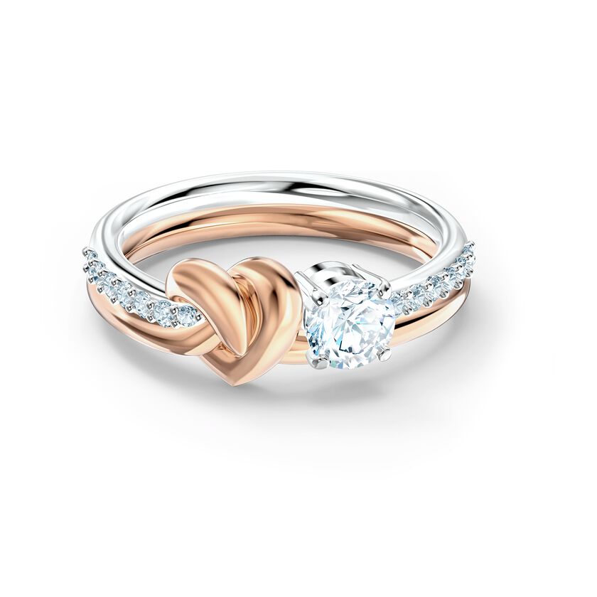Buy Swarovski Lifelong Heart Ring, White, Mixed metal finish