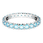 swarovski matrix ring  round cut  blue  rhodium plated