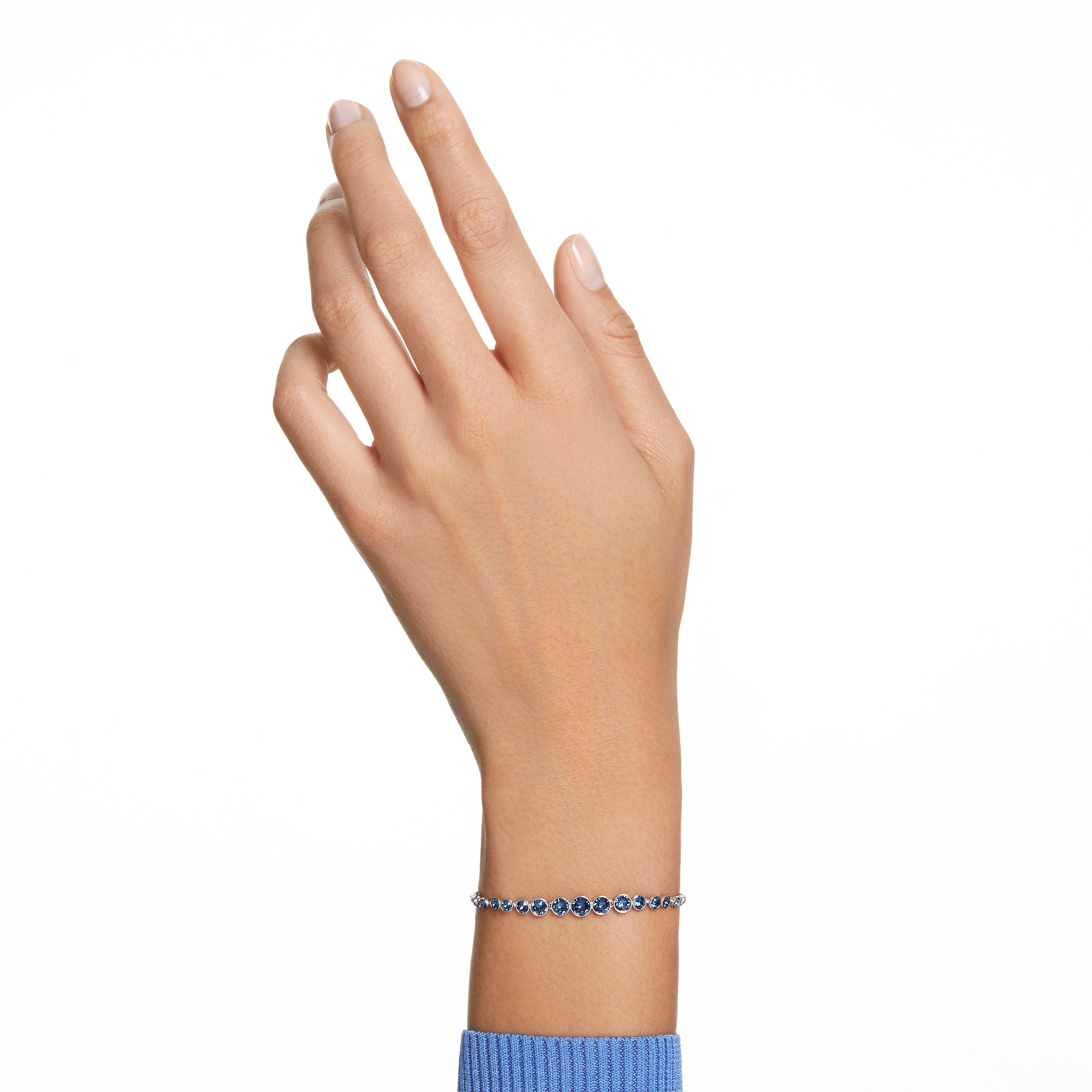 Buy Swarovski Emily bracelet Mixed round cuts Blue Rhodium plated