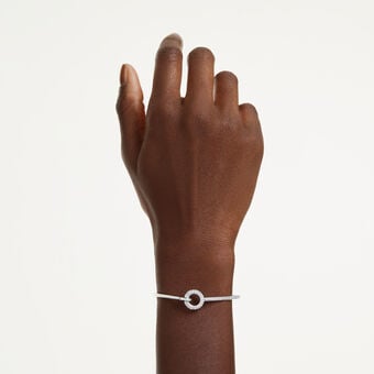 swarovski dextera bangle  round cut  white  rhodium plated