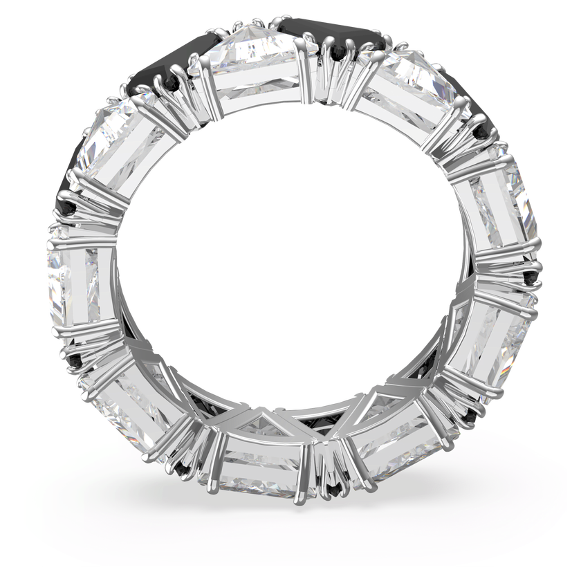 swarovski matrix cocktail ring  triangle cut  black  rhodium plated