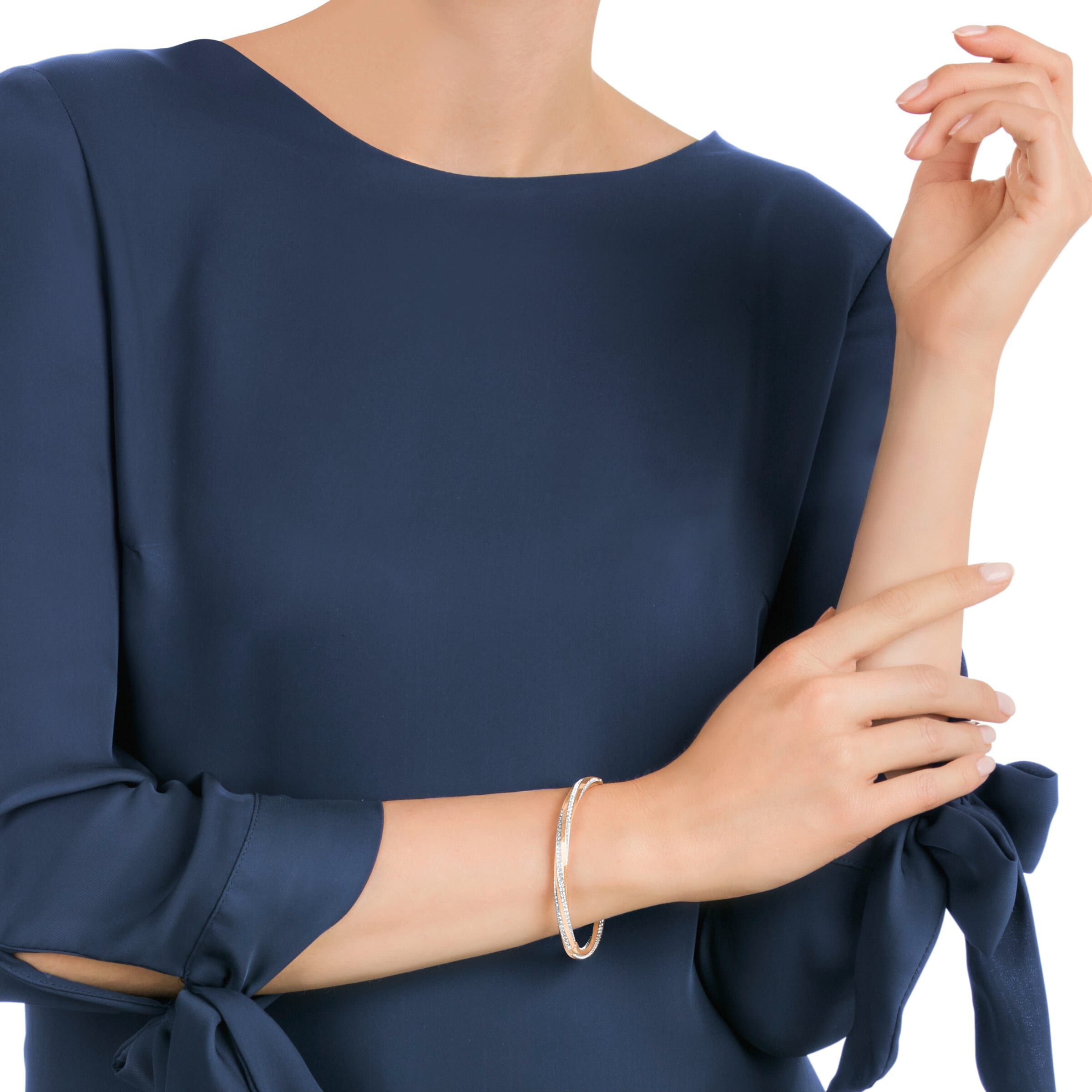 Buy Swarovski Hilt Bangle White Rose Gold Plated