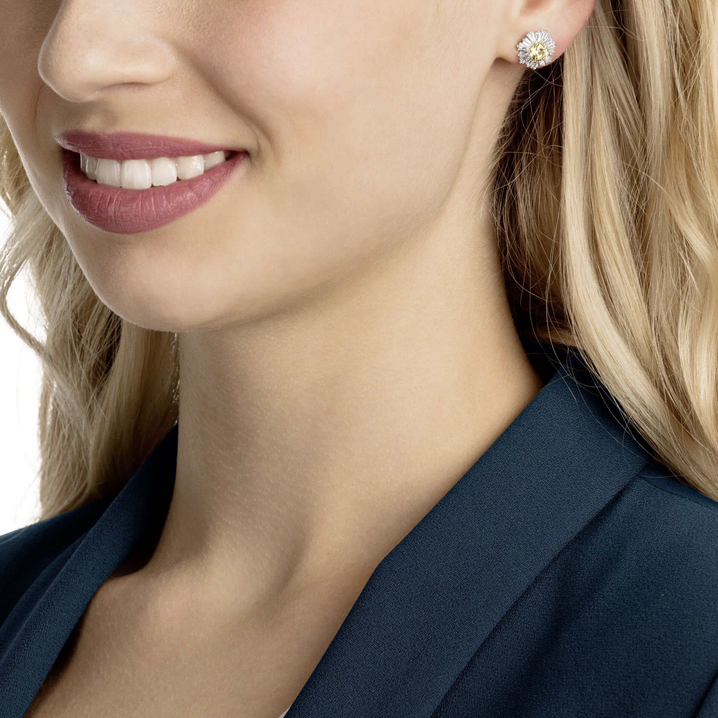 Buy Swarovski Sunshine Pierced Earrings White Rhodium plating