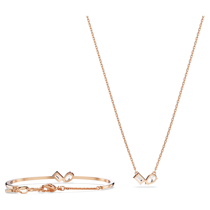 swarovski mesmera set  mixed cuts  white  rose gold tone plated