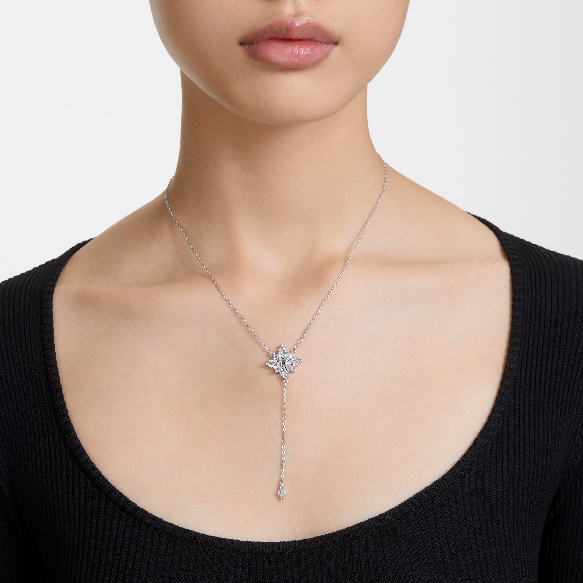 セブンイレブン 冬ギフト 2025 Buy Swarovski Stella Y necklace, Star, White, Rhodium plated アクセサリー