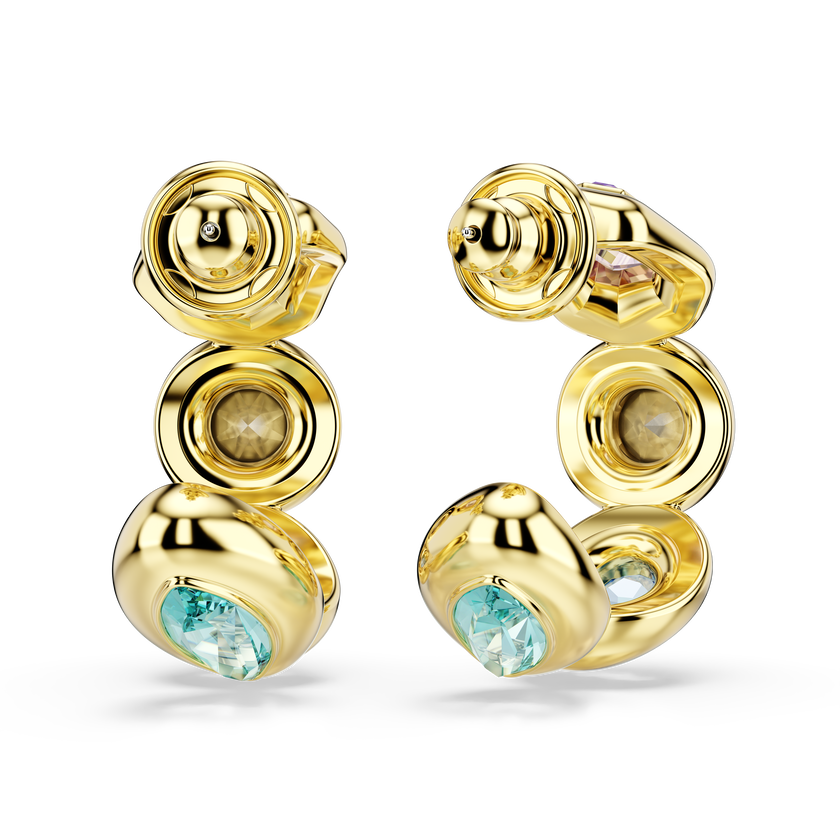 swarovski أقراط حلقية gema، قطع متنوع، ألوان متعددة، لمسة نهائية من الذهب عيار 18 قيراط