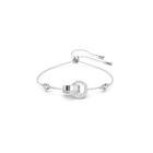 Hollow bracelet, White, Rhodium plated