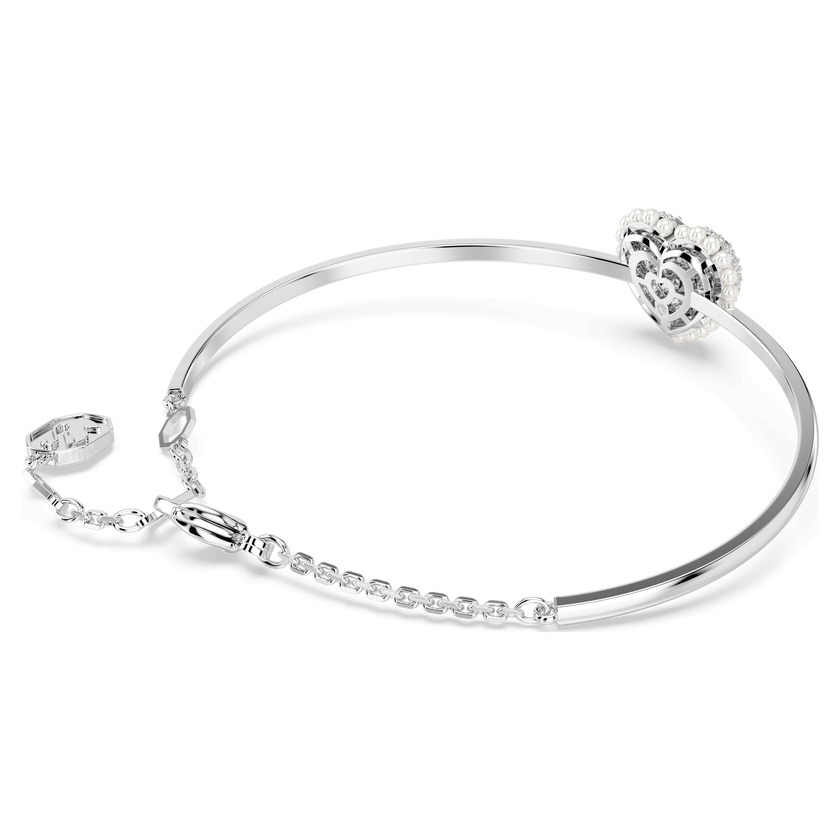 swarovski idyllia bangle  heart  white  rhodium plated