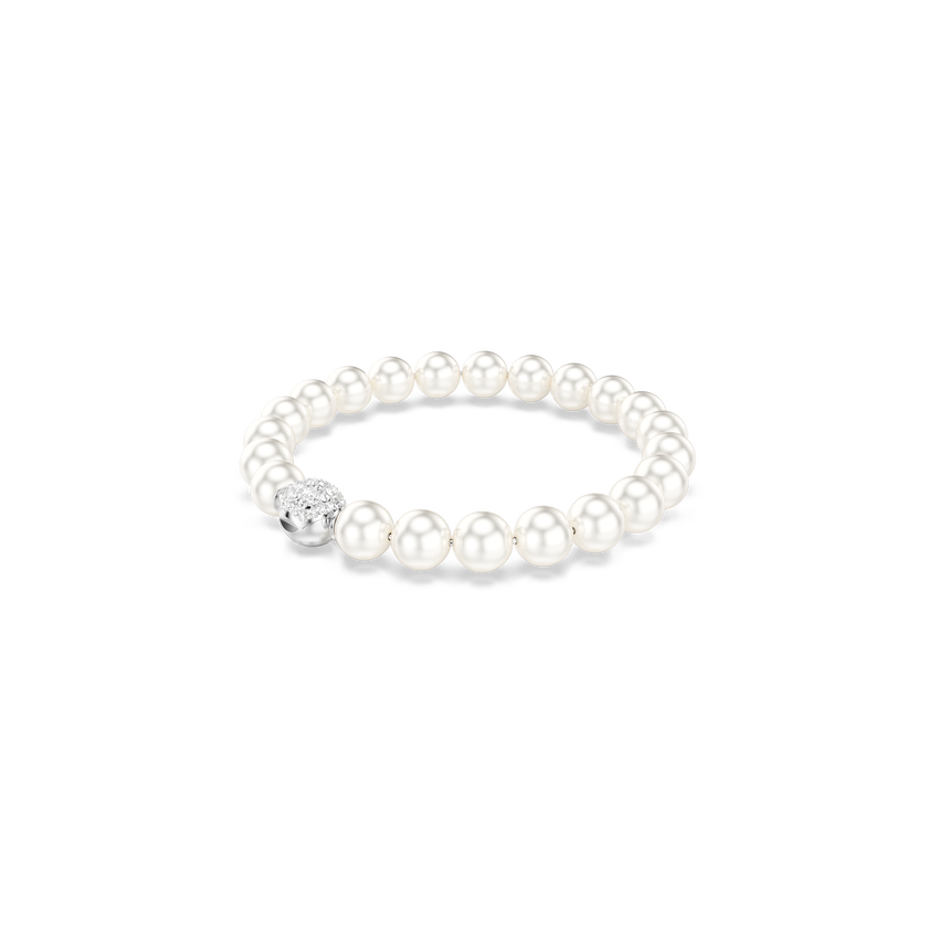 swarovski matrix bracelet  crystal pearl  white  rhodium plated