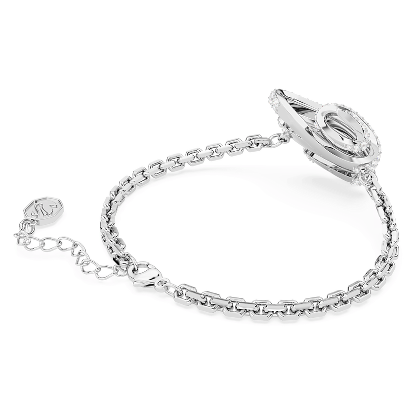 swarovski hyperbola bracelet  heart  white  rhodium plated